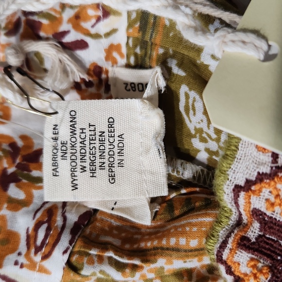 Atelier Nicole Miller Beaded Flowy Boho Sleeveless Blouse Tank Top Medium NEW - Picture 9 of 10